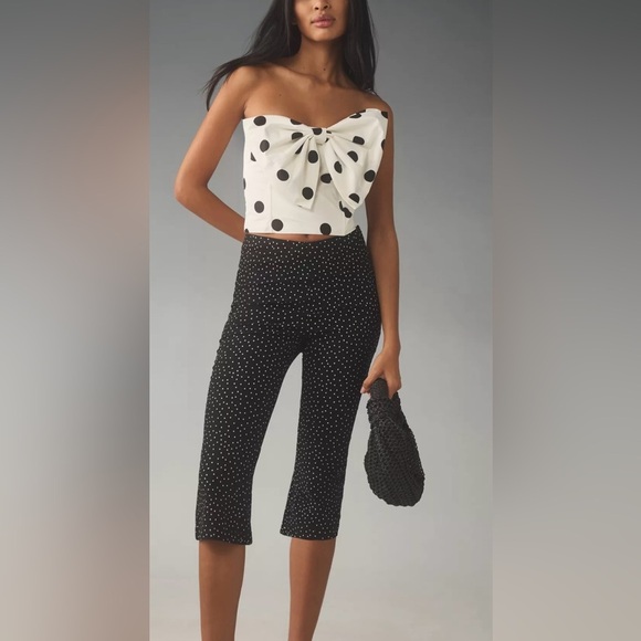 Anthropologie Maeve Structured Bombshell Capri Polka Dot Pants 6 NWT - Picture 4 of 8